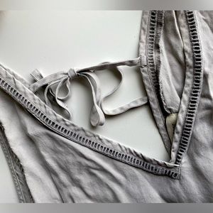 Cloth & Stone Light Grey V-neck Jumpsuit Size L